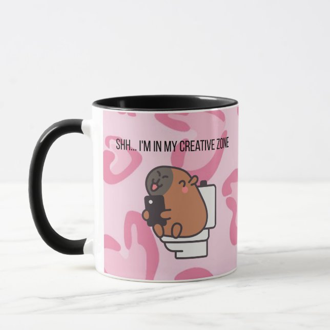 Shh… I’m in My Creative Zone | Funny Capybara Coff Tasse (Links)