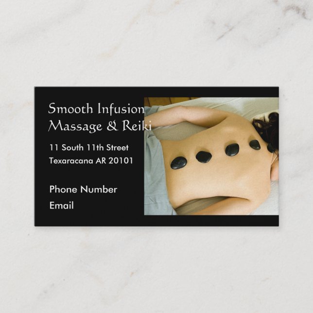 Shh Massage laufend, Warmsteinmassage Terminkarte (Vorderseite)