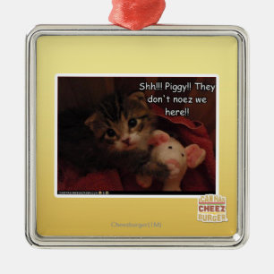 Shh!!! Piggy!! Ornament Aus Metall