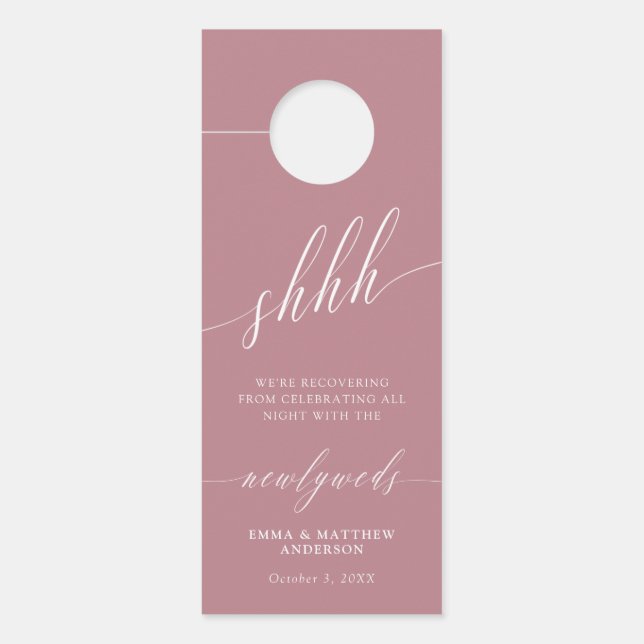 Shh Pink White stört Hochzeit nicht Türanhänger (Vorderseite)