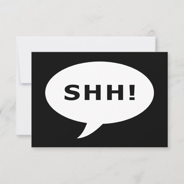 SHH! sprechenblase Einladung (Vorderseite)