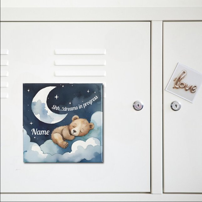 Shh... Träume im Fortschritt Schlafbär Magnet (Von Creator hochgeladen)