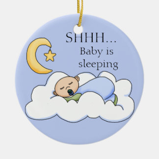 Shhh Baby-Schlafentür-Aufhänger Keramikornament