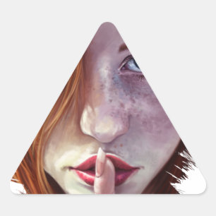 Shhh Dreieckiger Aufkleber