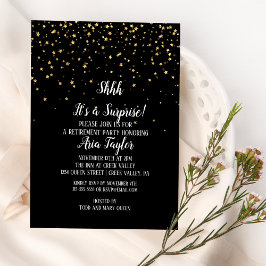Shhh ist ein überraschender Gold Confetti auf Blac Einladung