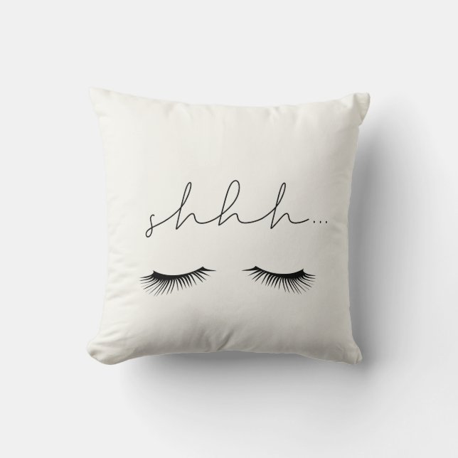 Shhh... Lässt niedlich minimalistisch. Kissen (Vorderseite)