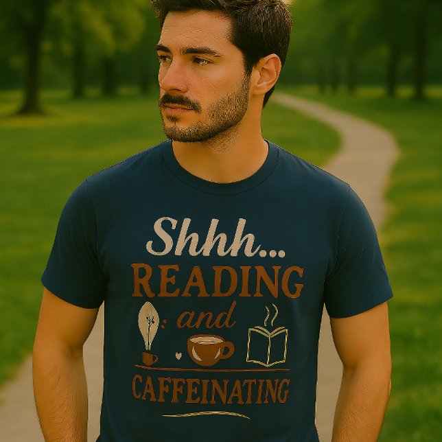 Shhh.. Reading & Caffeinating T-Shirt (Von Creator hochgeladen)