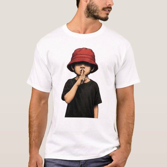 Shhh Silence Please T-Shirt | Minimal Street Art  (Vorderseite)