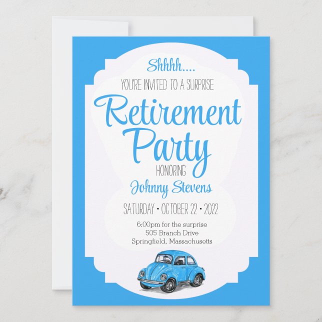 Shhh Surprise Retraite Party Invitation (Devant)