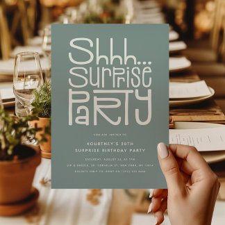 Shhh Überraschung Party Moderne Geburtstag Einladung