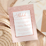 Shhh Überraschung Rose Gold Glitzer Chic Sweet 16 Einladung<br><div class="desc">Shhh... es ist eine Überraschung... Ein modernes, hübsches und elegantes Imitat Rose Gold Glitzer Dusche ombre mit pastellrot rosa Farbblock Sweet 16 Geburtstagsfeier Einladung mit Rose Gold ombre Muster verblasst auf einem rosa Hintergrund mit elegantem goldenen Rahmen Perfect für eine Prinzessin 16 . Geburtstag, perfekt für sie, die modische Liebe...</div>