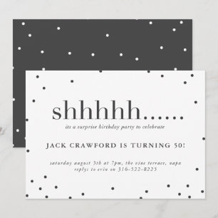 Shhhhh, invitation de fête d'anniversaire de