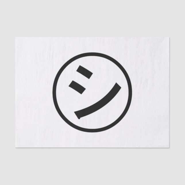 ㋛ Shi Kana Katakana lächelndes Emoji/Emoticon Seidenpapier (Vorderseite)