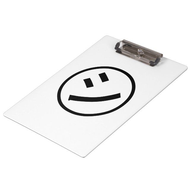 ㋛ Shi Kana Katakana Smiling Emoji / Emoticon Klemmbrett (Schrägansicht)