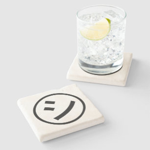 ㋛ Shi Kana Katakana Smiling Emoji / Emoticon Steinuntersetzer