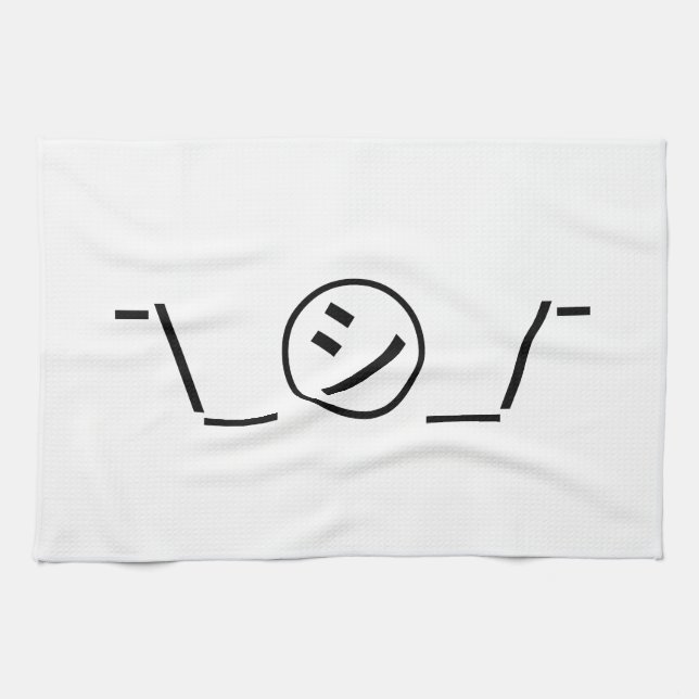 Shi Kana Shrug Emoticon Ø\_ ㋛_/ Japanisch Kaomoji Geschirrtuch (Horizontal)