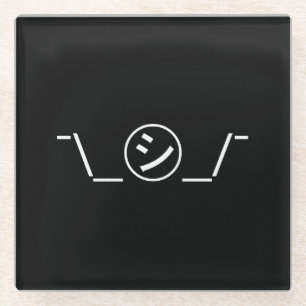 Shi Kana Shrug Emoticon Ø\_ ㋛_/ Japanisch Kaomoji Glasuntersetzer