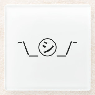 Shi Kana Shrug Emoticon Ø\_ ㋛_/ Japanisch Kaomoji Glasuntersetzer