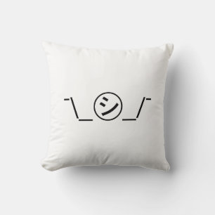 Shi Kana Shrug Emoticon Ø\_ ㋛_/ Japanisch Kaomoji Kissen