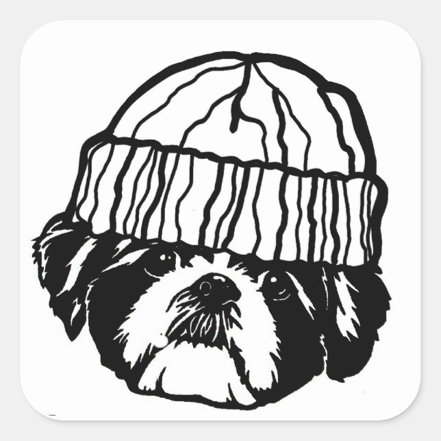 shia tzu goon quadratischer aufkleber (Vorderseite)