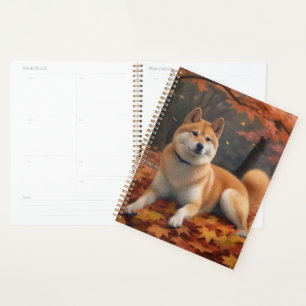 Shib Inu en automne Leaves automne Inspire