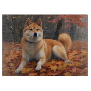 Shib Inu im Herbst Leaves Fall Inspiriert Schneidebrett