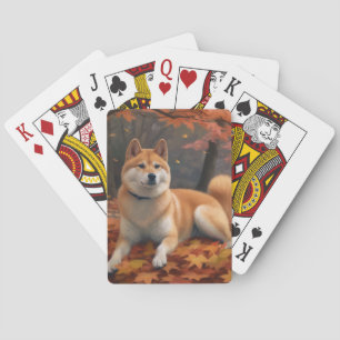 Shib Inu im Herbst Leaves Fall Inspiriert Spielkarten