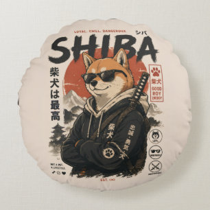 SHIBA DER BESCHÜTZER RUNDES KISSEN