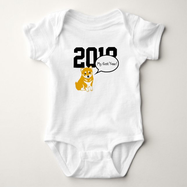 Shiba Dog Jahr KinderBaby Bodysuit Baby Strampler (Vorderseite)