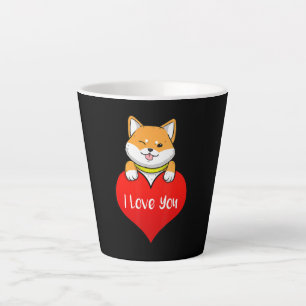 Shiba Hundeherz I Liebe Sie Dekoration Milchtasse