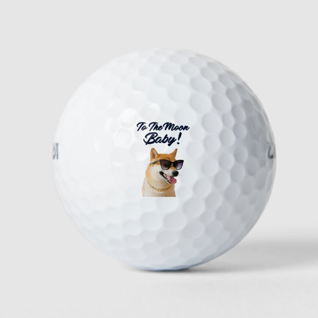 Shiba in die Kryptowährungsmünze des Mondes SHIB Golfball (Vorderseite)