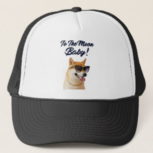 Shiba in die Kryptowährungsmünze des Mondes SHIB Truckerkappe