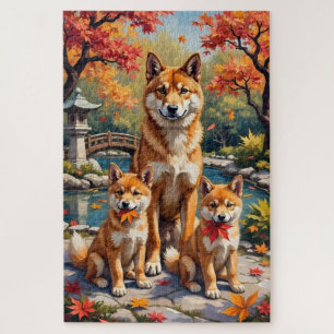 Shiba Inu Ahorn Garten Kunst