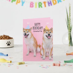 🐶 Shiba Inu Anniversaire Bliss Carte de voeux pli