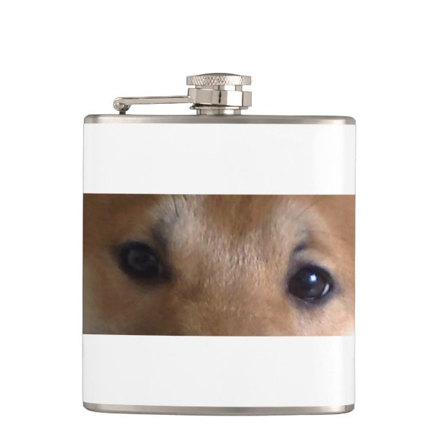 Shiba inu Augen Flachmann (Vorderseite)