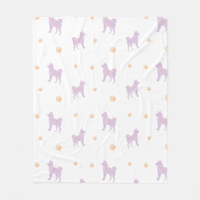 Shiba Inu Blanket – Minimal Lavender Gift  Fleecedecke (Vorderseite)