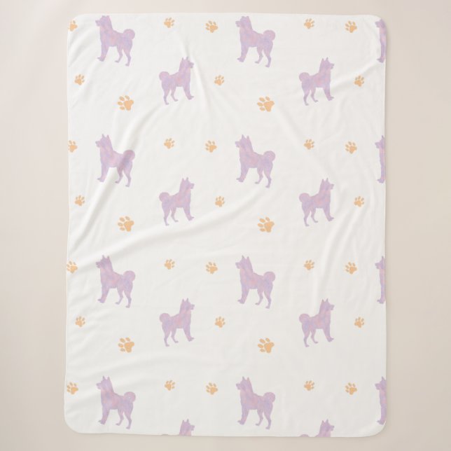 Shiba Inu Blanket – Minimal Lavender Gift  Sherpadecke (Vorderseite)