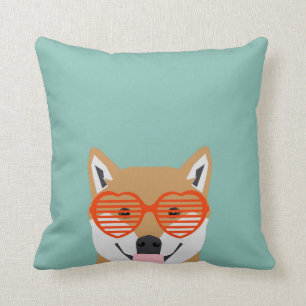 Shiba Inu Brille Hund niedlich Shiba in Welpengesc Kissen