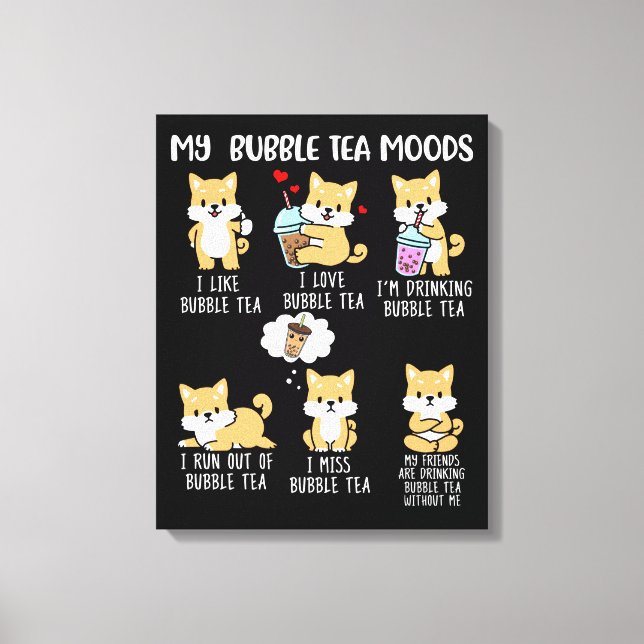 Shiba Inu Bubble Tea Women Boba Tea Dog Bubble Tee Leinwanddruck (Vorderseite)