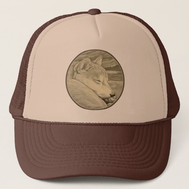 Shiba Inu Caps Hats Gift Alte Wolfshunde Geschenke Truckerkappe (Vorderseite)