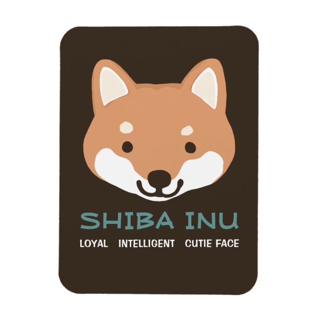 Shiba Inu Cartoon Dog mit benutzerdefiniertem Text Magnet (Vertikal)