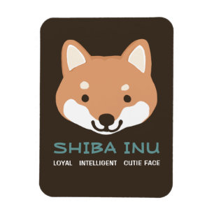 Shiba Inu Cartoon-Hund mit kundenspezifischem Text Magnet