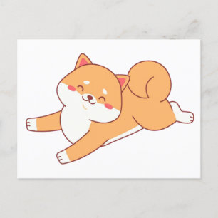 Shiba inu Cartoon Postkarte