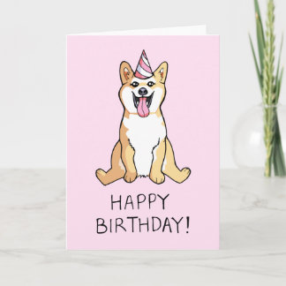 Shiba Inu Chien Dessin Bonne Carte d'Anniversaire
