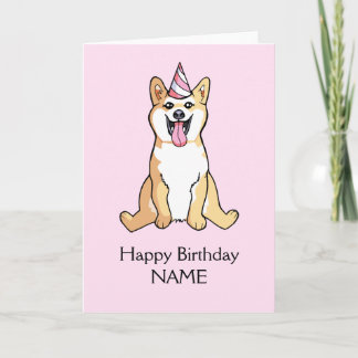 Shiba Inu Chien Dessin Joyeux Modèle d'anniversair