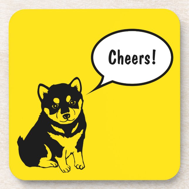 Shiba Inu Chinese Dog Year 2018 Square Untersetzer (Vorderseite)