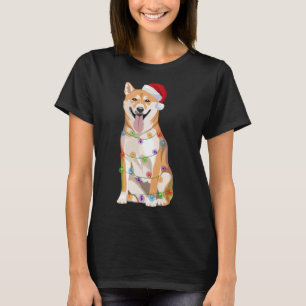 Shiba Inu Christmas Lights Xmas Hund Lover Santa H T-Shirt