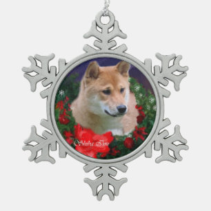 Shiba Inu Christmas Schneeflocken Zinn-Ornament