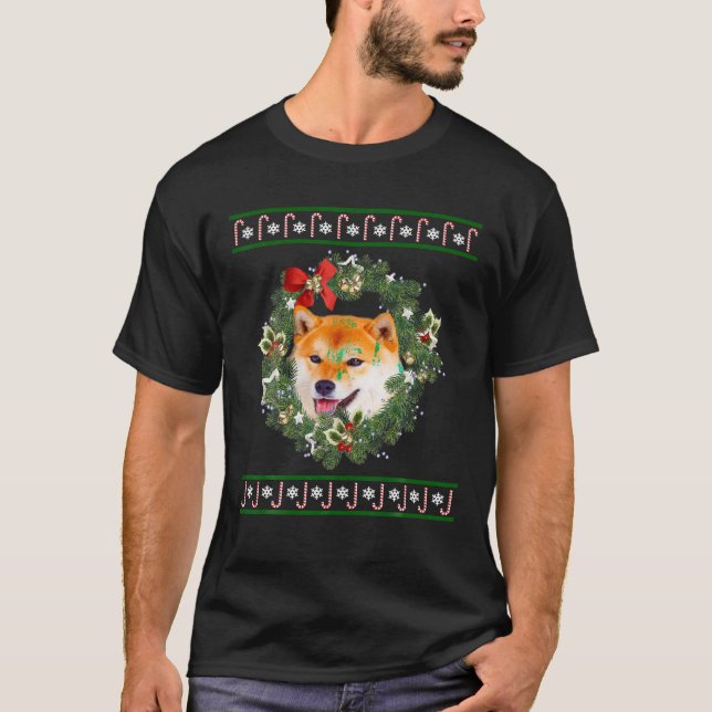 Shiba Inu Christmas Tree Dog Santa Xmas T-Shirt Pa (Vorderseite)