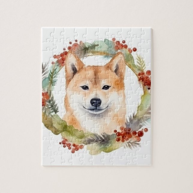 Shiba Inu Christmas Wreath Festivals (Vertikal)